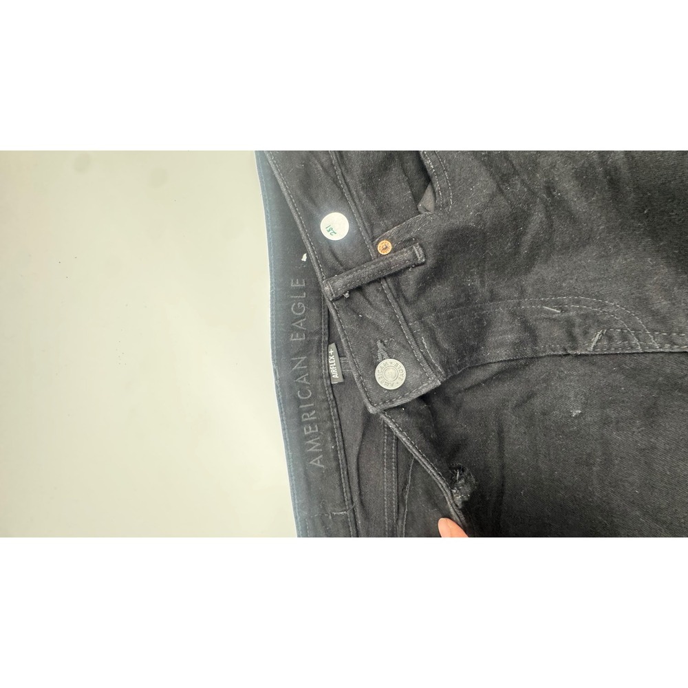 American Eagle Airflex+ Slim Straight Jeans Mens 32x34 Black Denim Pants - Picture 5 of 7